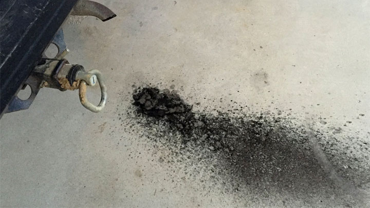 black soot from exhaust