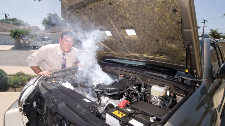 smoke from car engine